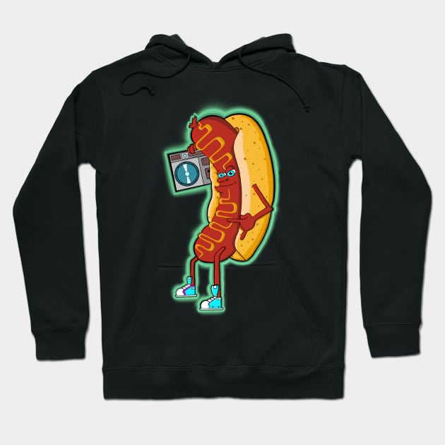 Rocking Hot Dog Hoodie by Art by Nabes